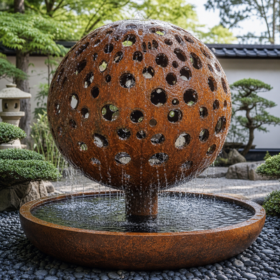 Ein guter Preis. Geschweißte Wetterfestigkeit Stahlkugel Skulptur Corten Stahl Außengarten Landschaftsgestaltung Brunnen Dekoration Online