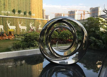 Ein guter Preis. Kreis-Edelstahl-Skulptur des langlebigen Gutes gewundene für Garten-Pool-Dekoration Online