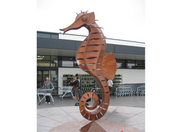 Ein guter Preis. Großes dekoratives Stahlskulptur-Metalltierseahorse-Skulptur Corten Online