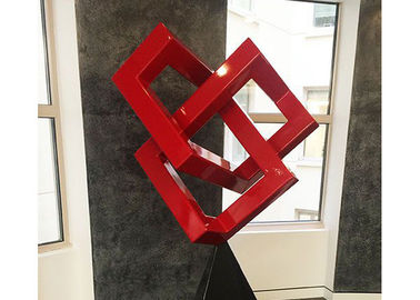 Ein guter Preis. Rot gemalte geometrische Skulptur der Metallskulptur-modernen Kunst für Dekoration Online