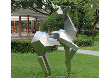 Ein guter Preis. Tierstatuen-Edelstahl-Metallskulptur-Garten-Zusammenfassungs-Rotwild-Skulptur Online