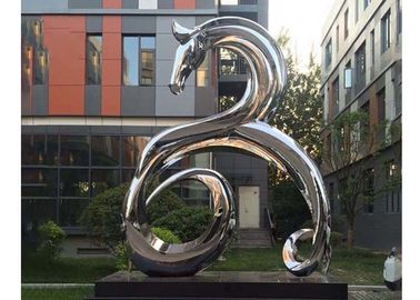 Ein guter Preis. Großer moderner Edelstahl-Skulptur-Spiegel-im Freien Poliermetallgarten-Verzierungen Online