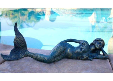 Ein guter Preis. Casting-Metallbronze-Meerjungfrau-Skulptur-moderne Pool-Dekoration im Freien Online