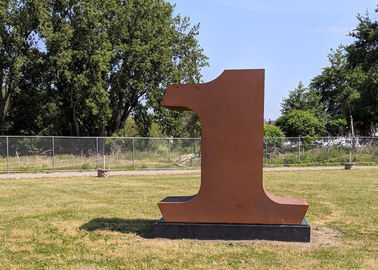 Stahlzahl-Skulptur zeitgenössische Dekorations-Metallkunst-Skulptur im Freien Corten