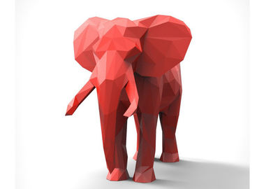 Ein guter Preis. Rote Dekoration gemalte Metallskulptur, moderne Stahlelefant-Skulptur Online