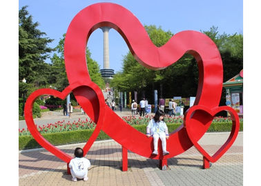 Ein guter Preis. Roter Herz-Skulptur-Edelstahl-im Freien zeitgenössische Garten-Kunst-Dekoration Online