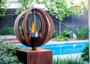 Garten-Dekorationen zeitgenössische skulptur-Feuer-Grube Corten Stahlfür im Freien