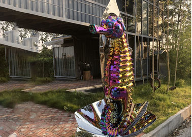 Ein guter Preis. Großer lebensechter Seahorse-Skulptur-Edelstahl auf Shell für im Freien Online