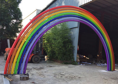 Ein guter Preis. Große Garten-Edelstahl-Skulptur-bunte Metallregenbogen-Skulptur Online