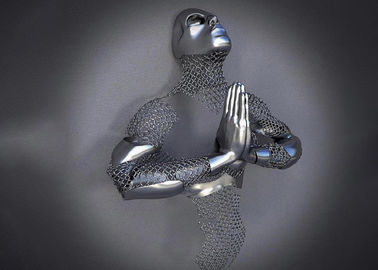 Ein guter Preis. Mann-Edelstahl-Kunst der Hauptdekor-gestaltet bildliche Wand-3d mattes Finish Online