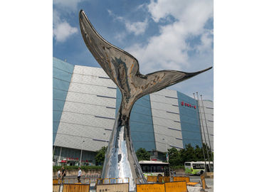 Ein guter Preis. Große zeitgenössische Edelstahl-Wal-Endstück-Skulptur für Stadtlandschaft Online