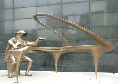 Dekorations-Pianist-Statuen-kundenspezifische Bronzepianist-Skulptur der Dekorations-modernen Kunst