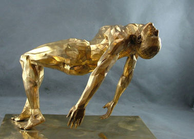 Ein guter Preis. Moderne Bronzeskulptur, Bronzemann-Skulptur-Gold beendete Online