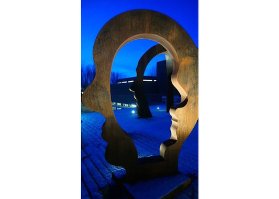 Großes metallgarten-Gesicht Art Sculpture Corten Stahlfür im Freien