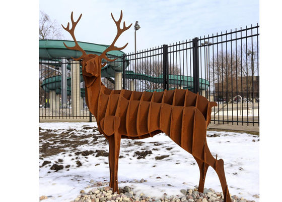 Ein guter Preis. Zeitgenössische Stahlrotwild-Skulptur Corten im Freien Online