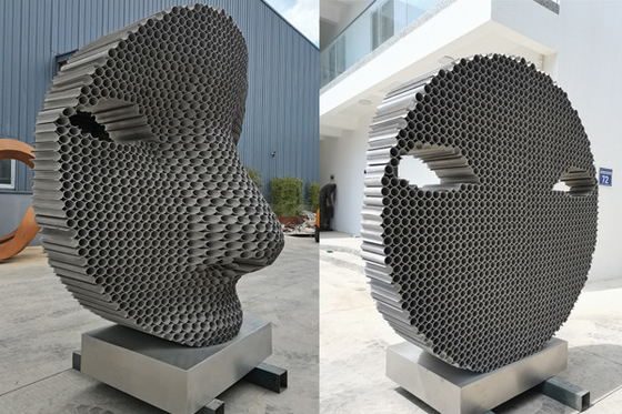 Ein guter Preis. Matt Finish Modern Stainless Steels abstraktes Hoch der Gesichts-Skulptur-200cm Online