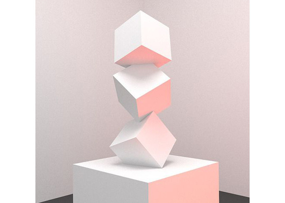 Ein guter Preis. Edelstahl-Skulptur des Geometrie-Entwurfs-304 mit weißem gemaltem Ende Online