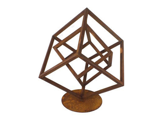 200cm Höhe Corten-Stahl-Metallgeometrische Skulptur für Garten-Dekoration