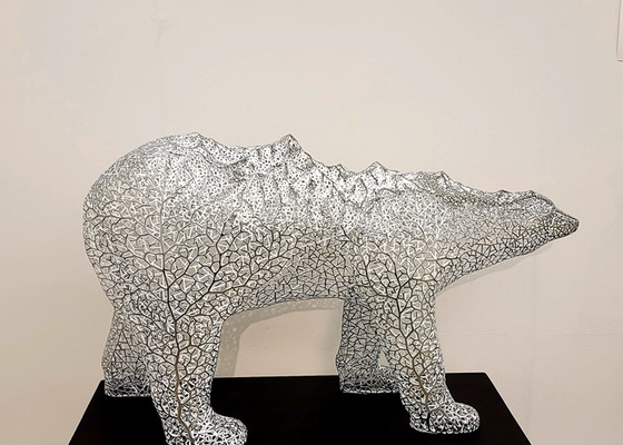 Ein guter Preis. Modernes Hoch der Edelstahl-Eisbär-Skulptur-100cm Online