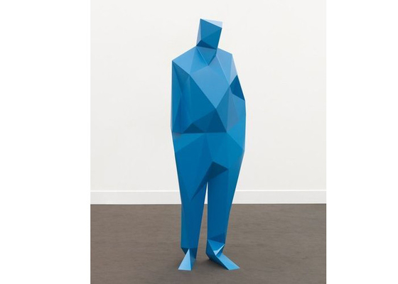 Ein guter Preis. Mann-Statue des Stadtlandschafts-blaue gemalte Edelstahl-3D Online